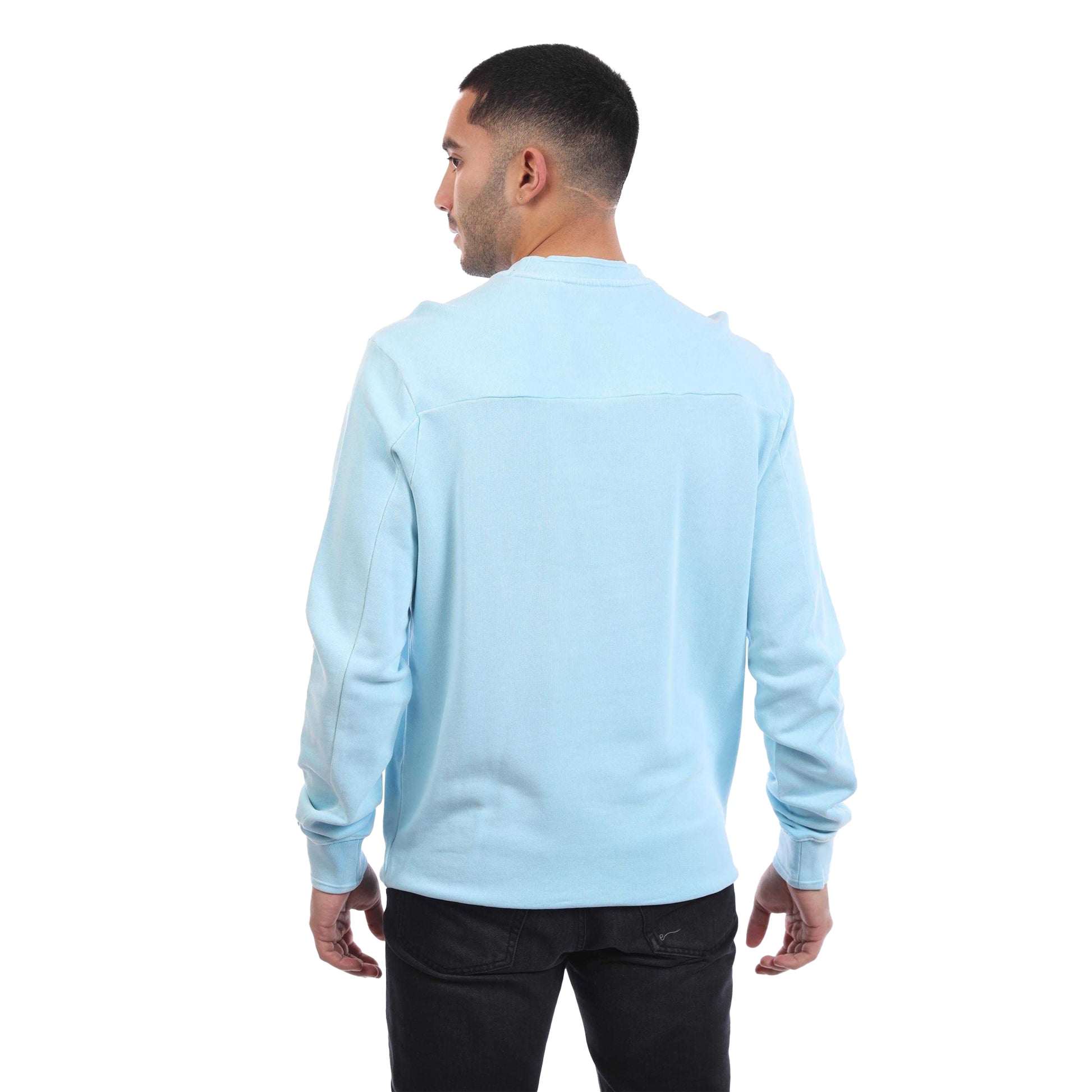 Blue - Back - Lyle & Scott Mens Natural Dyed Crew Neck Sweatshirt