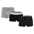 Black-Grey - Front - Calvin Klein Mens Cotton Low Rise Boxer Shorts (Pack of 3)