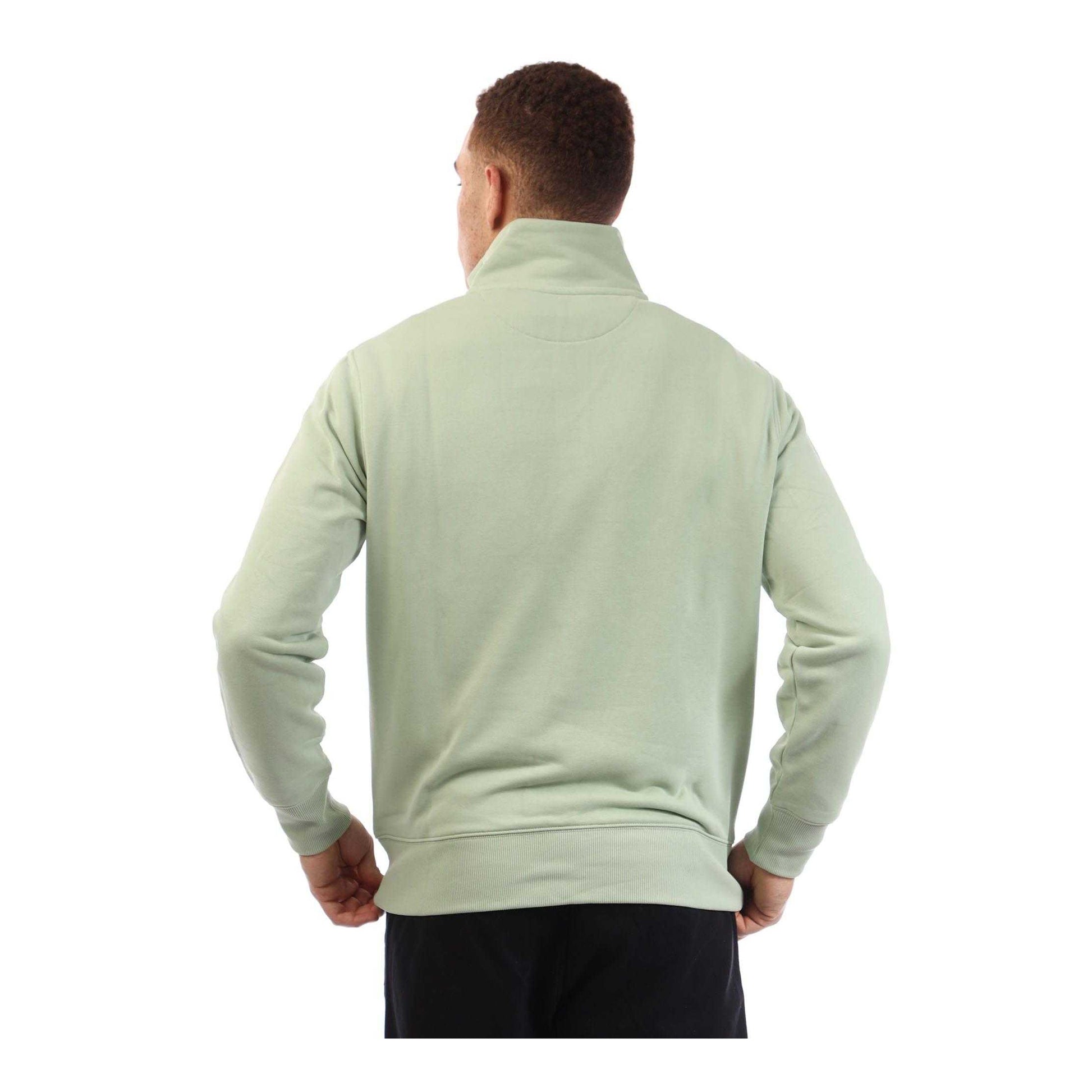 Green - Back - Gant Mens Shield Half Zip Sweatshirt