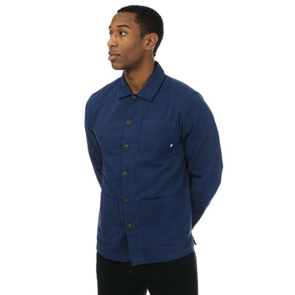 Navy - Front - Farah Mens Steffans Overshirt