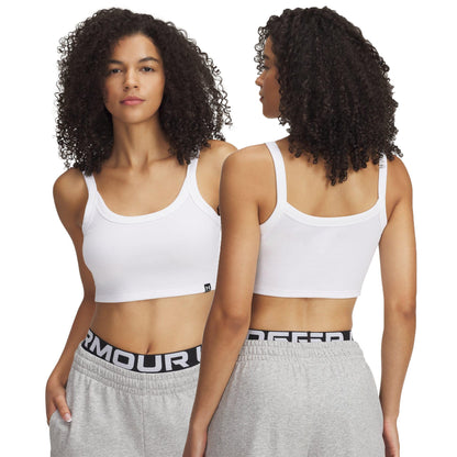 White - Lifestyle - Under Armour Womens-Ladies Rival Ribbed Tank Top