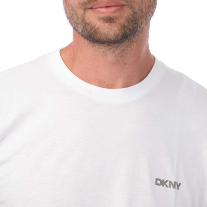 White - Side - DKNY Mens Giants Lounge T-Shirt (Pack of 3)