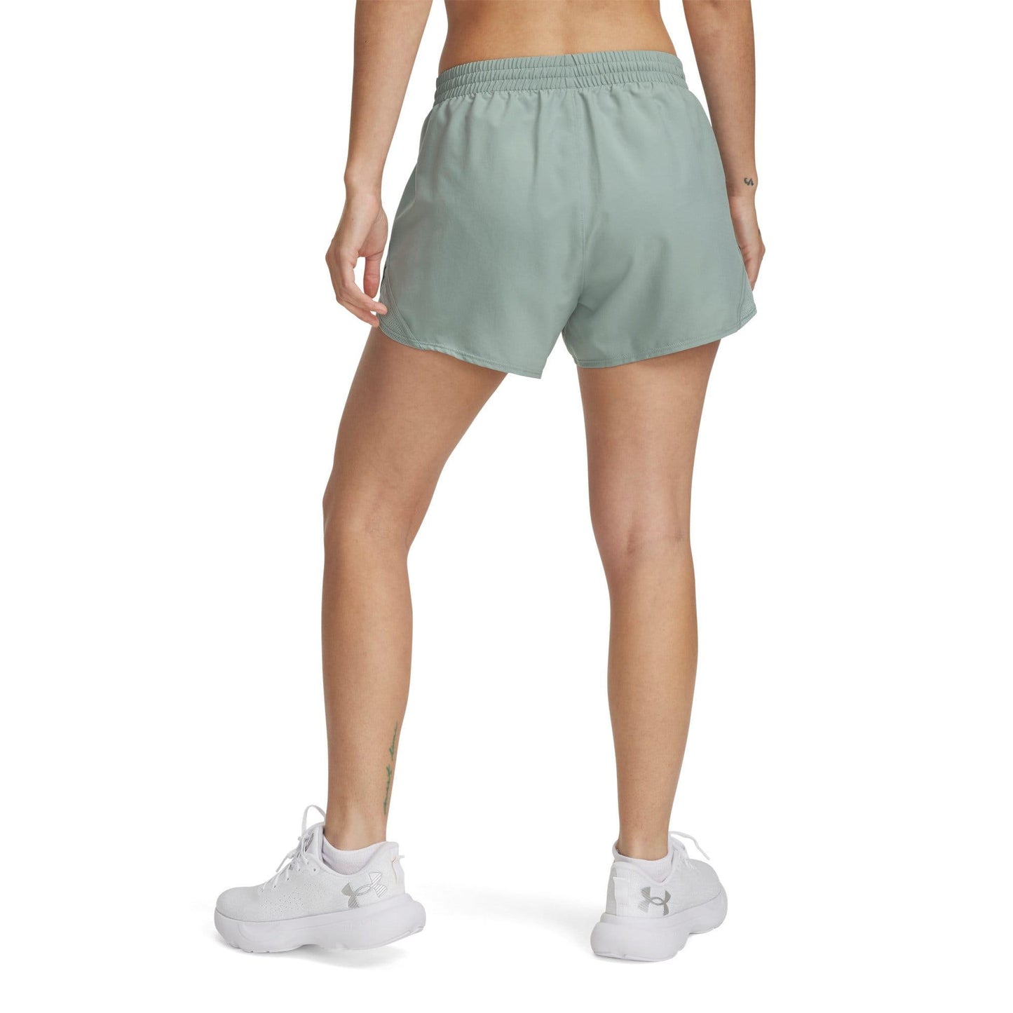 Green - Back - Under Armour Womens-Ladies Fly By Shorts