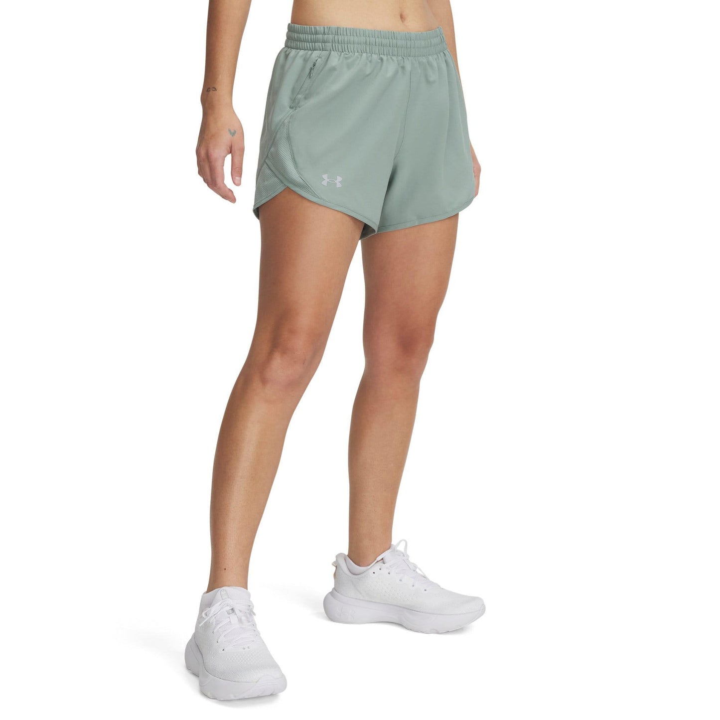Green - Front - Under Armour Womens-Ladies Fly By Shorts