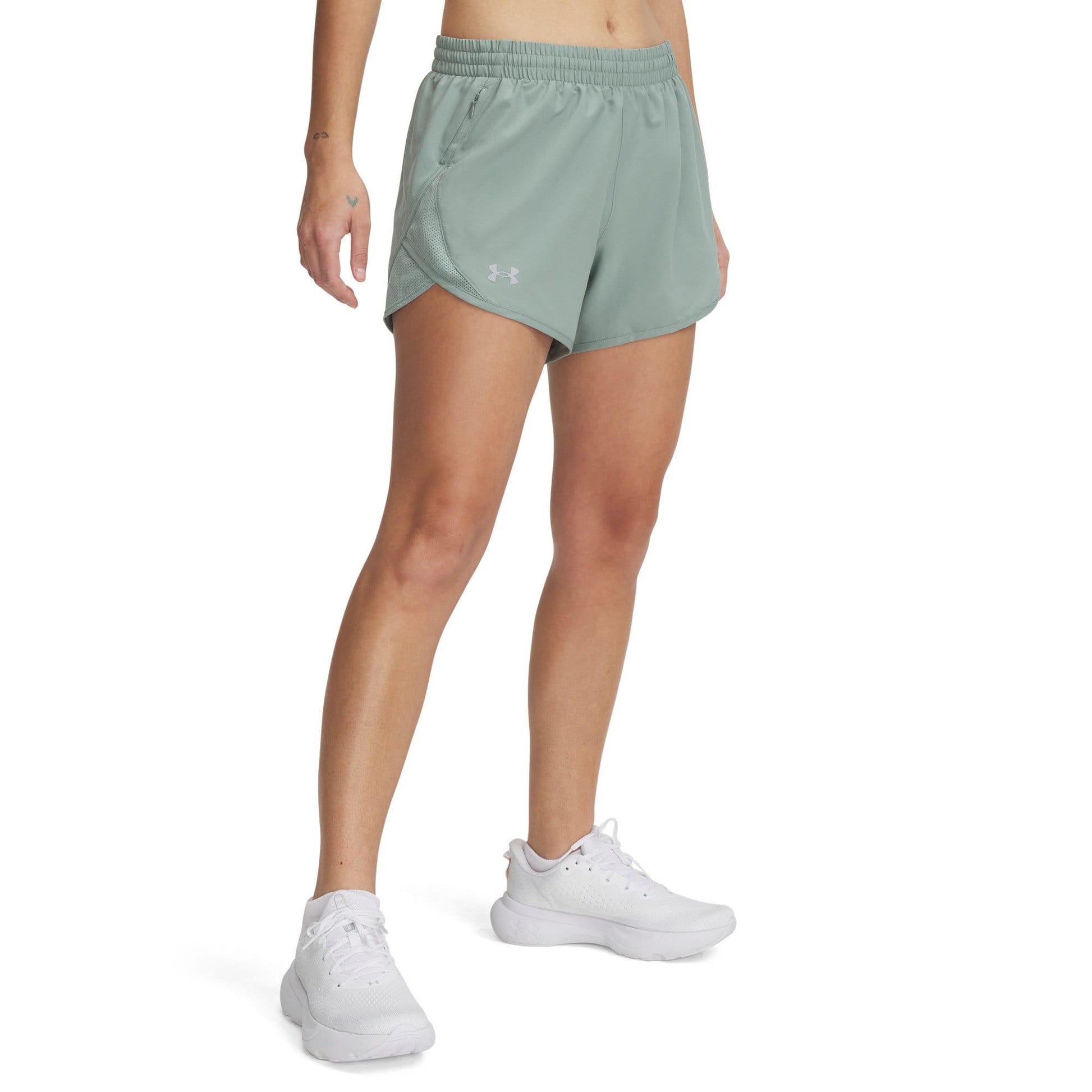 Green - Front - Under Armour Womens-Ladies Fly By Shorts