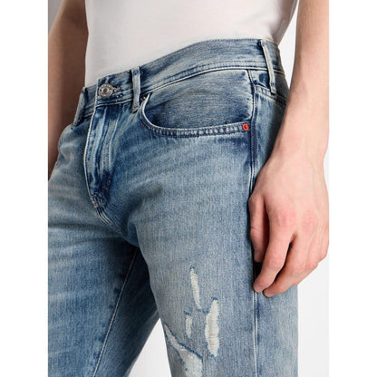 Indigo - Side - Armani Exchange Mens J13 Slim Jeans
