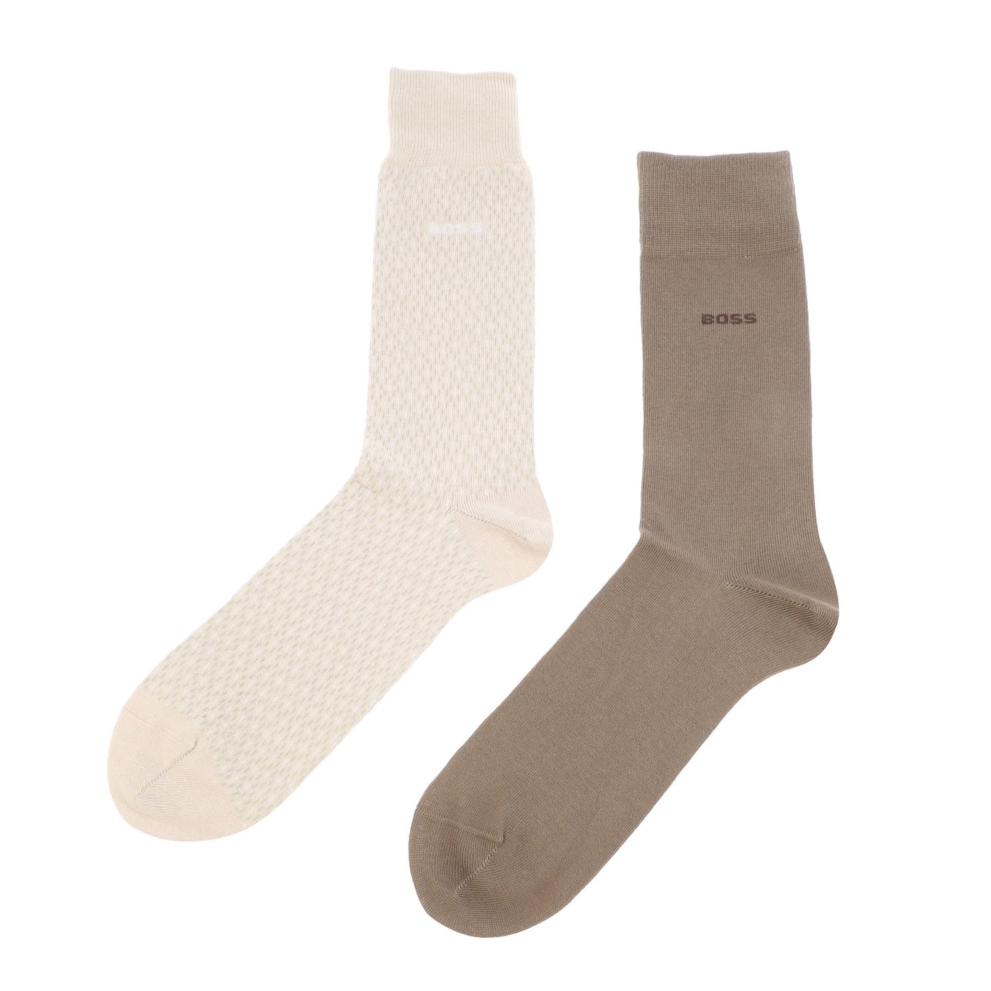 Beige - Front - Boss Mens Patterned Mini Socks (Pack of 2)
