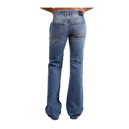 Blue - Back - Off White Womens-Ladies Flared Slim Jeans