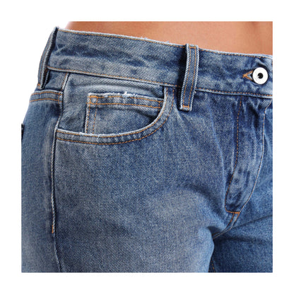 Blue - Lifestyle - Off White Womens-Ladies Flared Slim Jeans