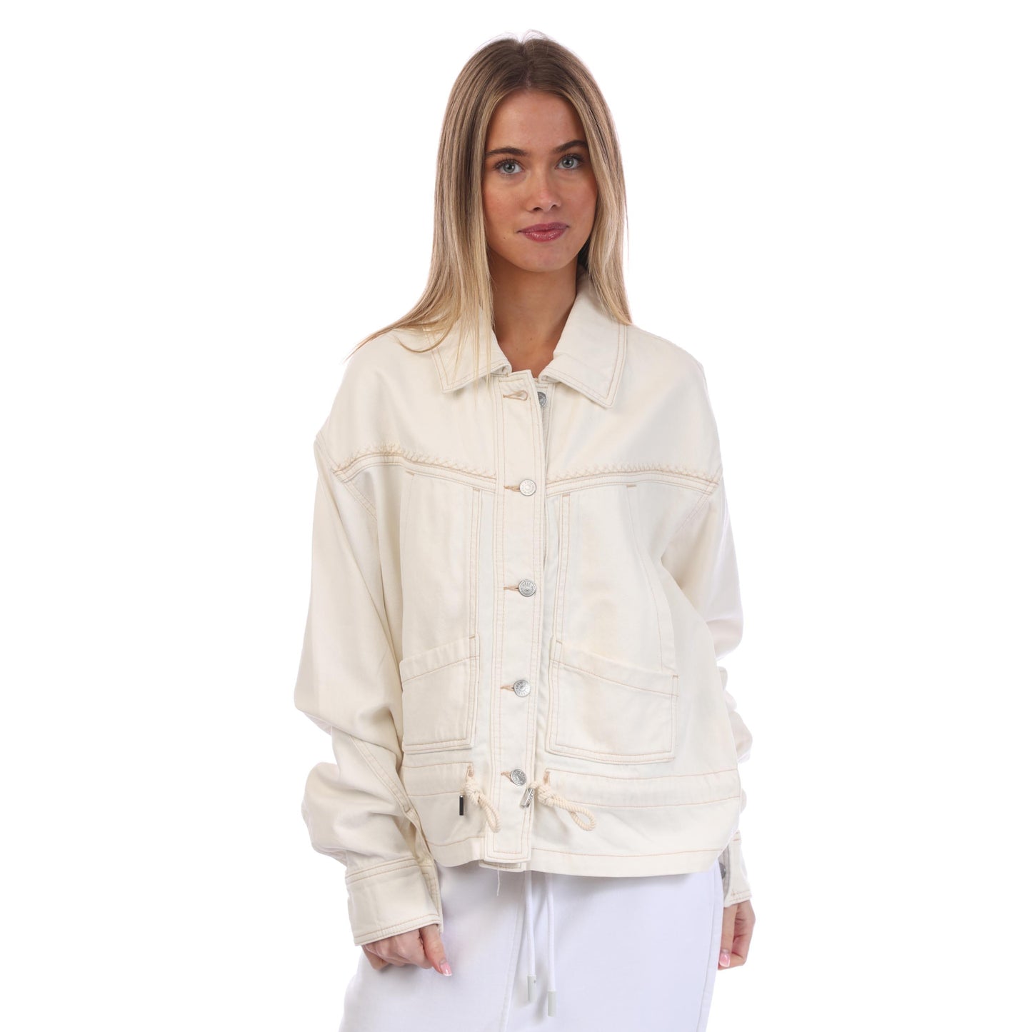 Natural - Front - Boss Womens-Ladies Denim Jackets