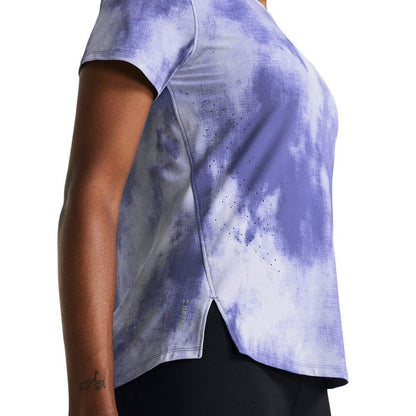 Purple - Side - Under Armour Womens-Ladies Launch Elite Printed T-Shirt