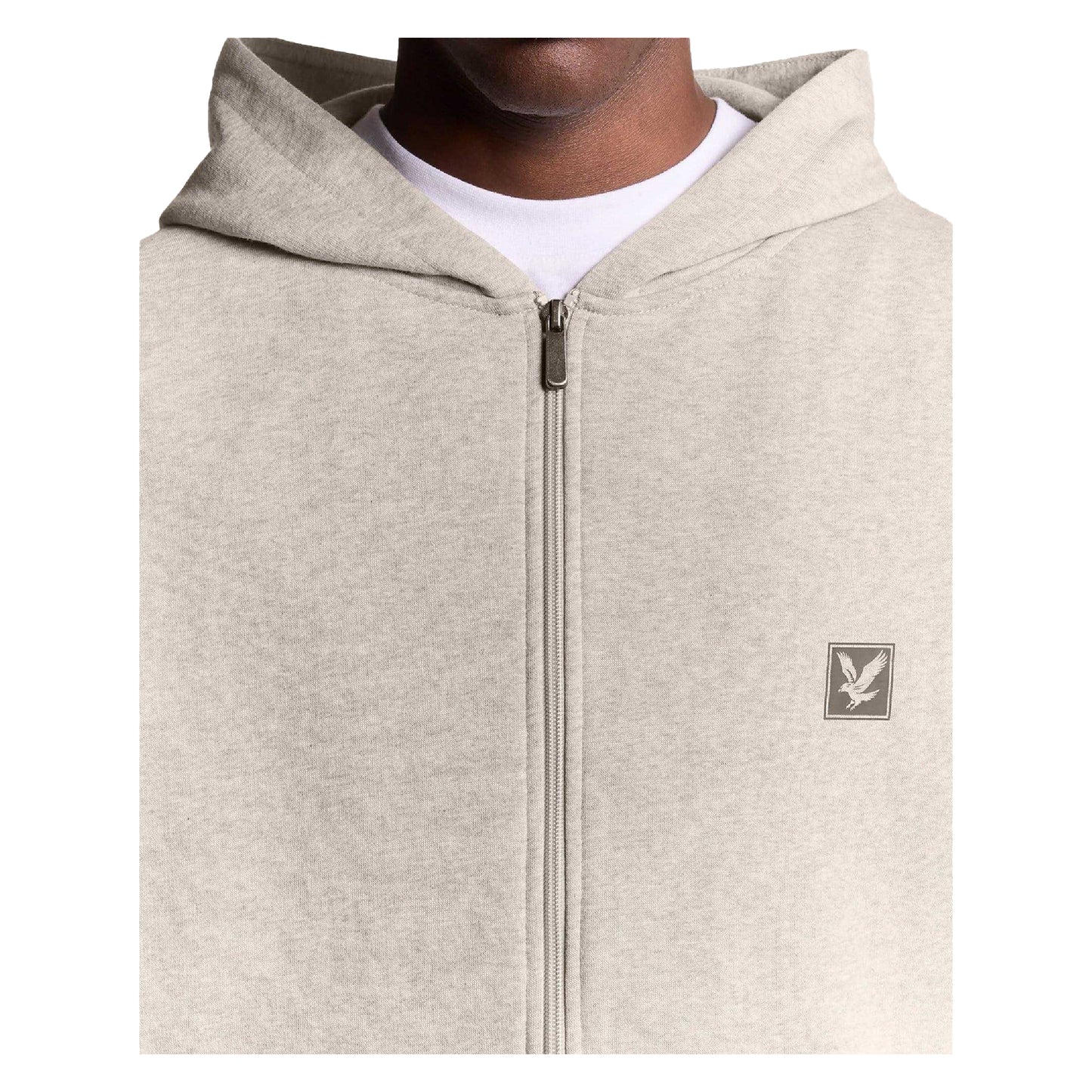 Beige - Side - Lyle & Scott Mens Lounge Full Zip Hoodie
