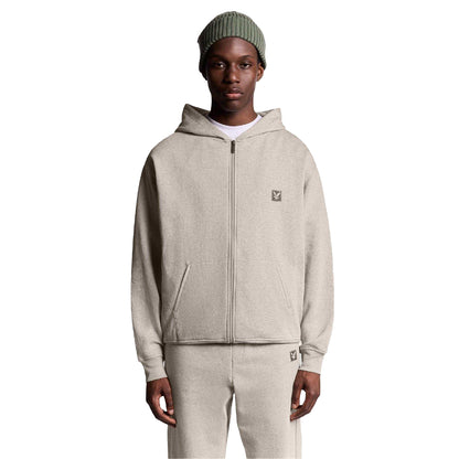 Beige - Front - Lyle & Scott Mens Lounge Full Zip Hoodie