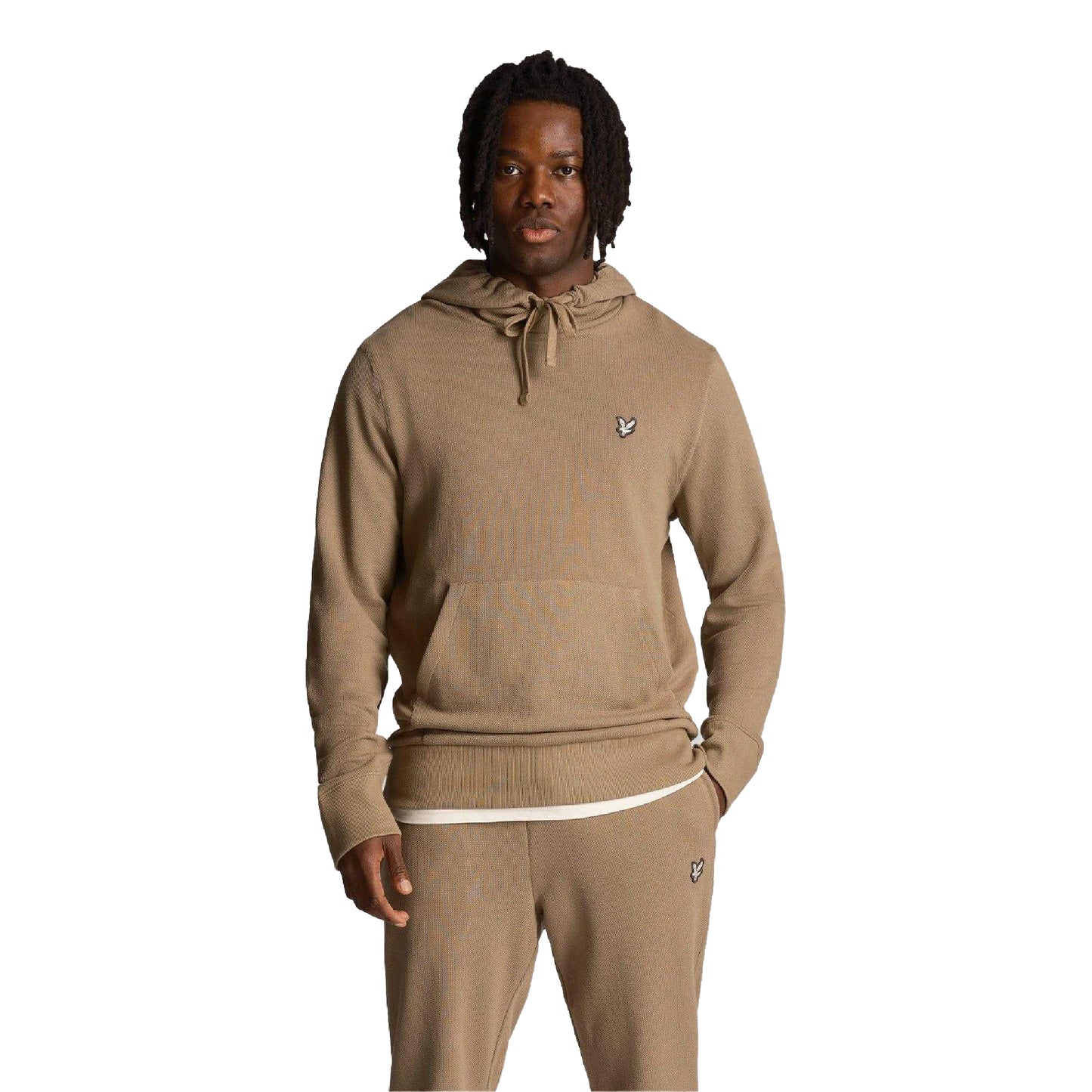 Beige - Front - Lyle & Scott Mens Utility Loopback Hoodie