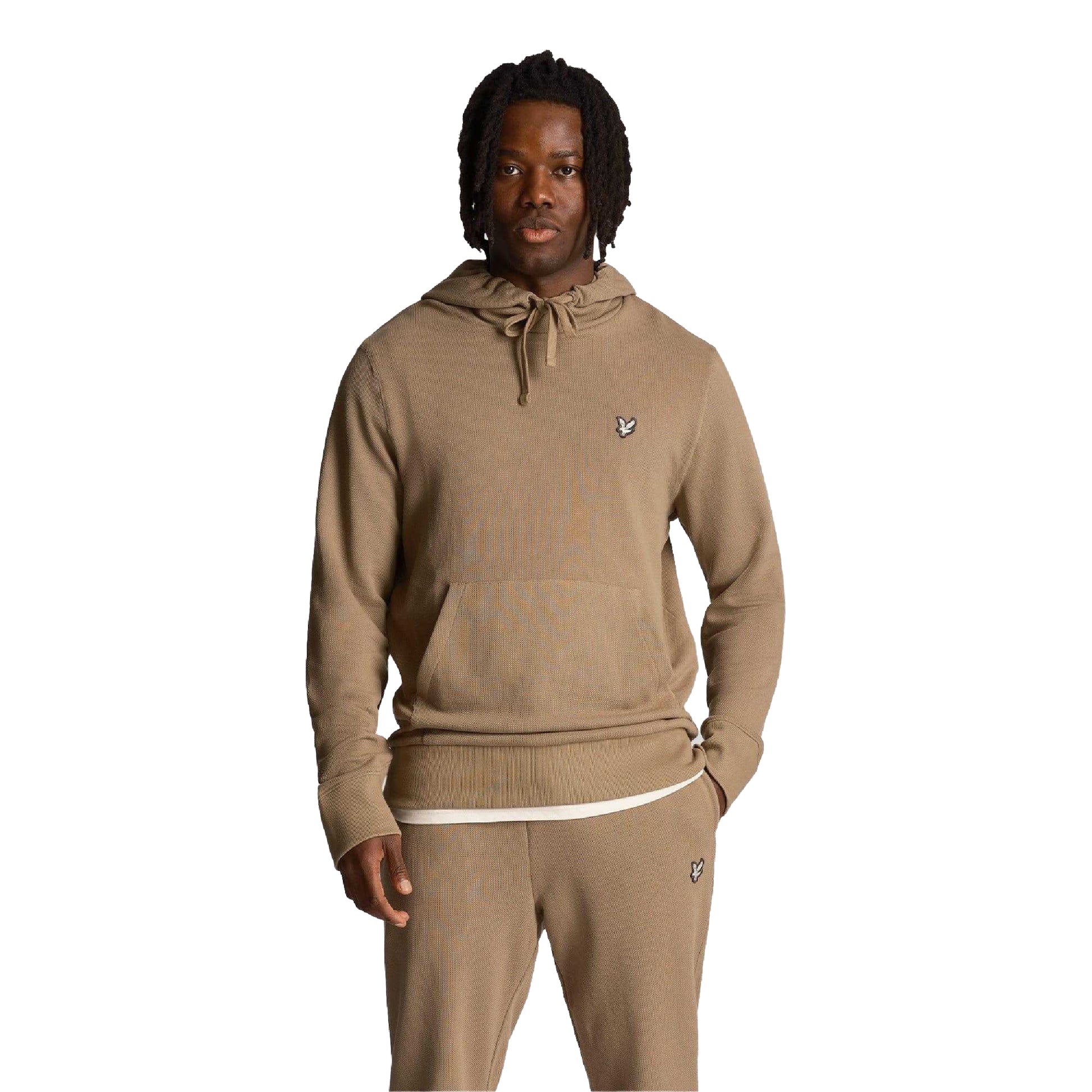 Beige - Front - Lyle & Scott Mens Utility Loopback Hoodie