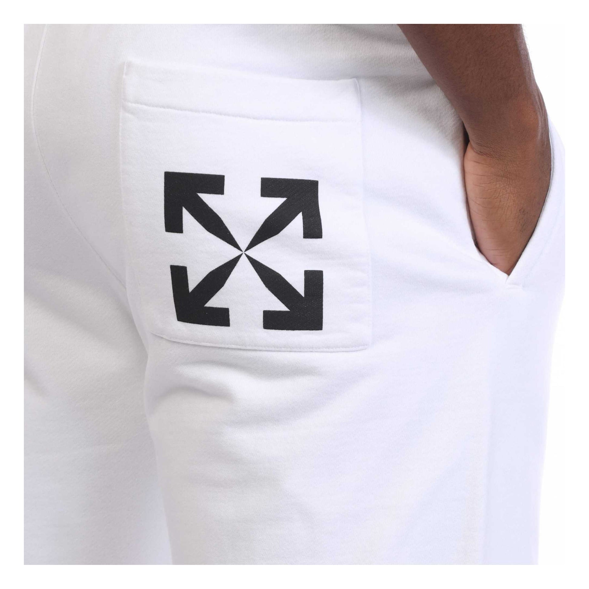 White-Black - Side - Off White Mens Arrow Pocket Slim Sweatpants