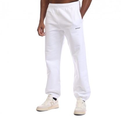White-Black - Front - Off White Mens Arrow Pocket Slim Sweatpants