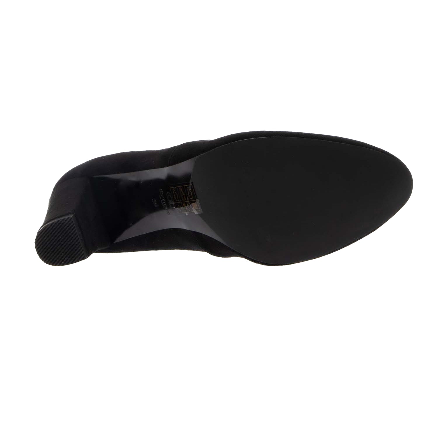 Black - Pack Shot - Dune London Womens-Ladies Oty Suede Heeled Ankle Boots