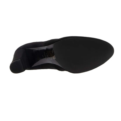 Black - Pack Shot - Dune London Womens-Ladies Oty Suede Heeled Ankle Boots