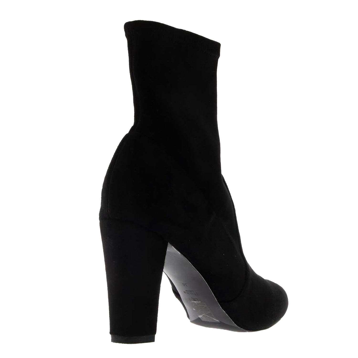 Black - Back - Dune London Womens-Ladies Oty Suede Heeled Ankle Boots