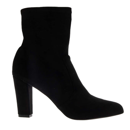 Black - Side - Dune London Womens-Ladies Oty Suede Heeled Ankle Boots
