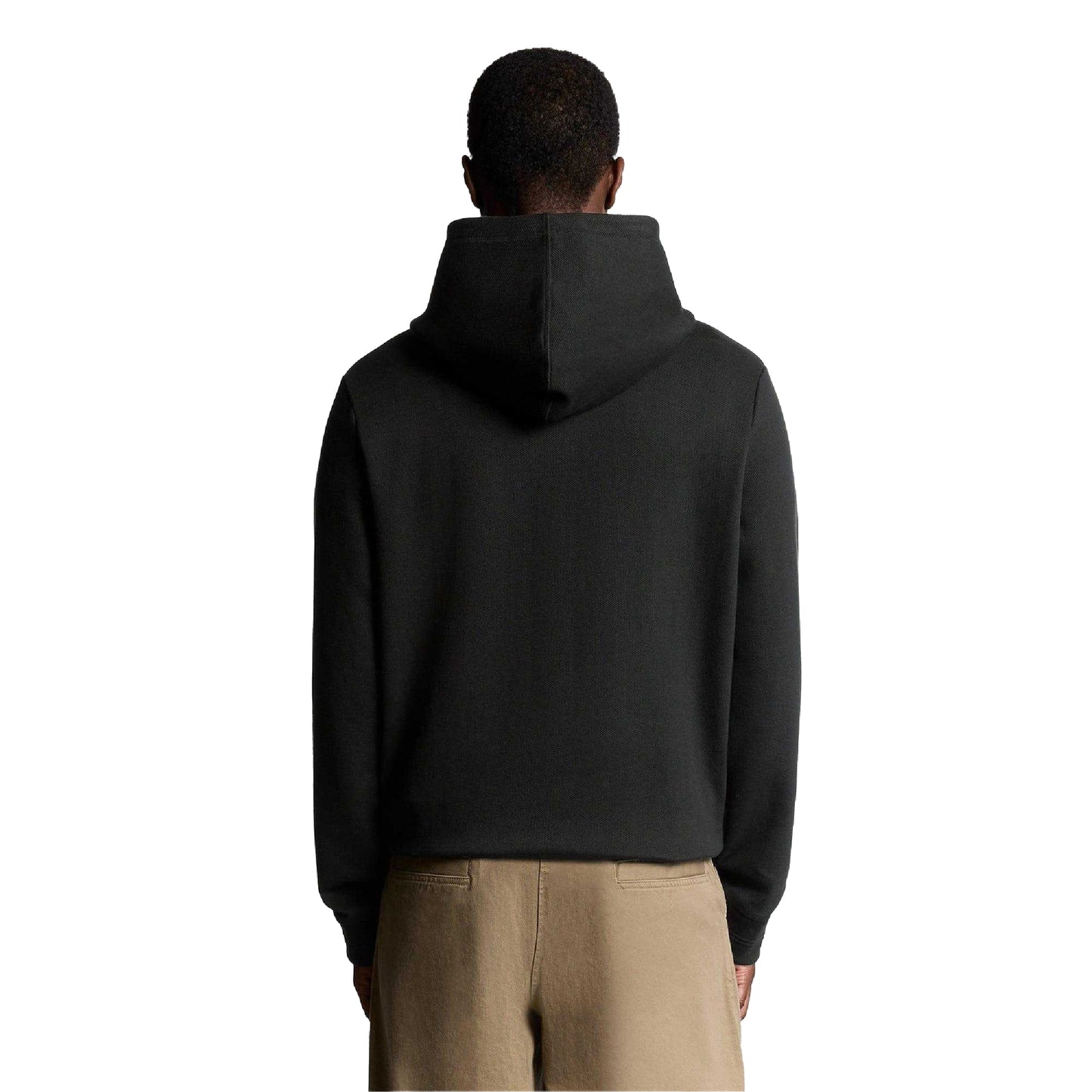 Black - Back - Lyle & Scott Mens Diagonal Weave Hoodie