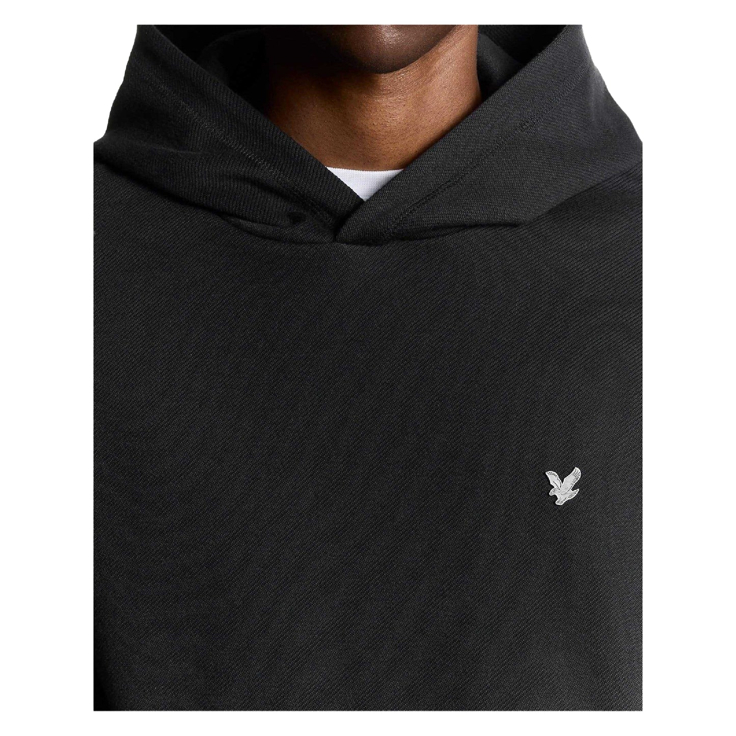 Black - Side - Lyle & Scott Mens Diagonal Weave Hoodie