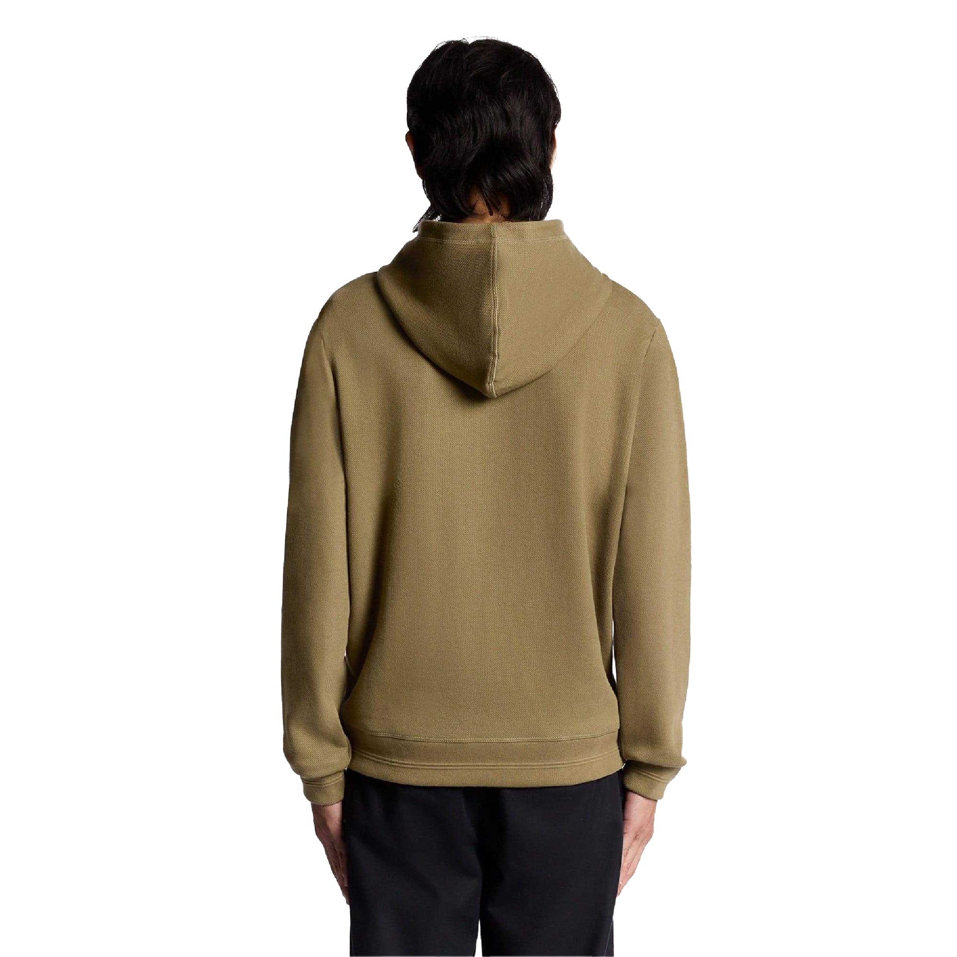 Green - Back - Lyle & Scott Mens Diagonal Weave Hoodie