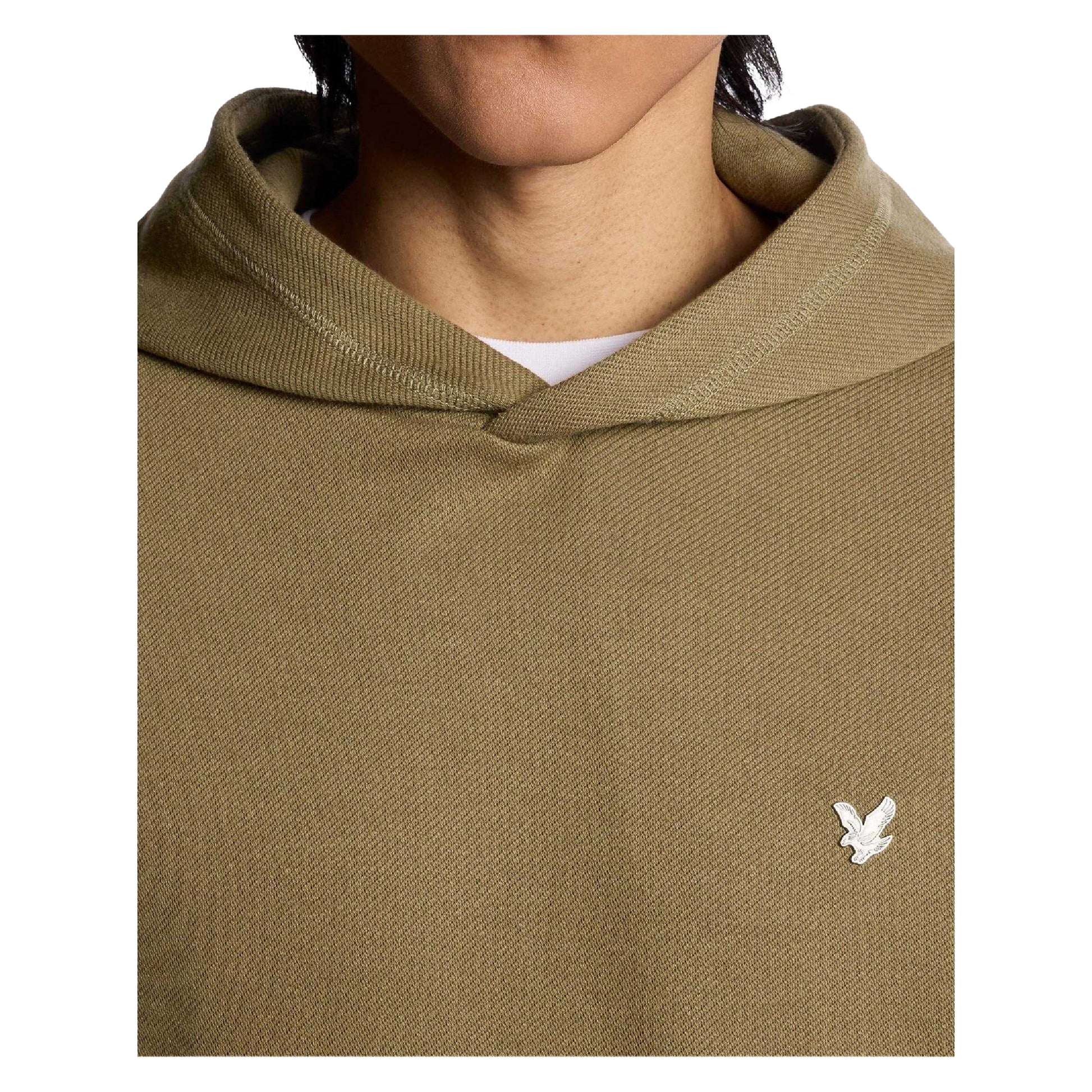 Green - Side - Lyle & Scott Mens Diagonal Weave Hoodie