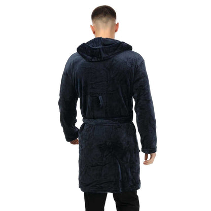 Navy - Back - Farah Mens Frazier Dressing Gown