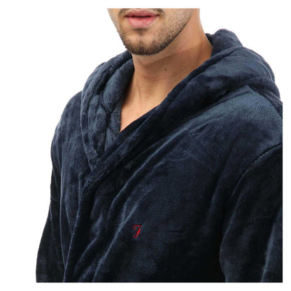Navy - Side - Farah Mens Frazier Dressing Gown