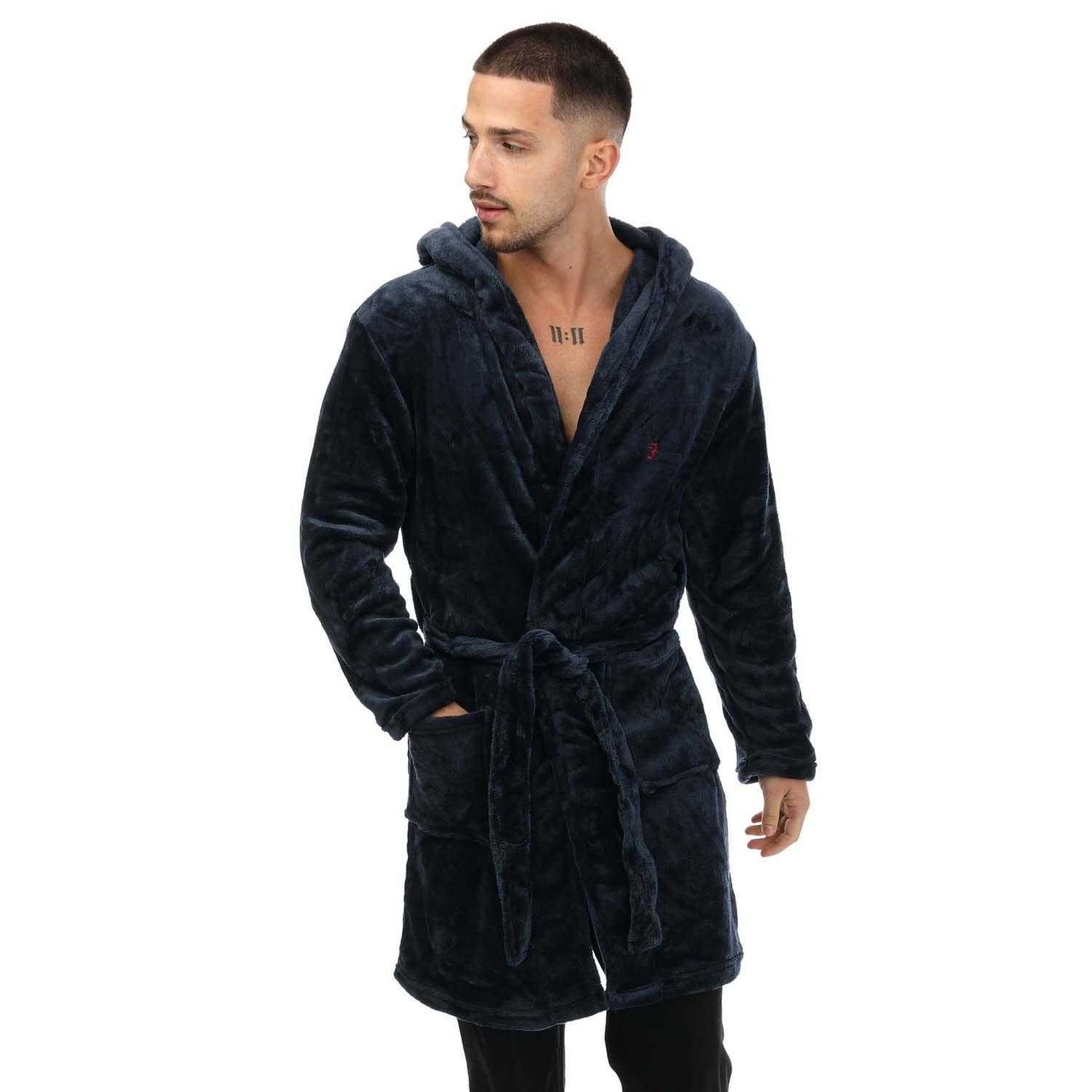 Navy - Pack Shot - Farah Mens Frazier Dressing Gown