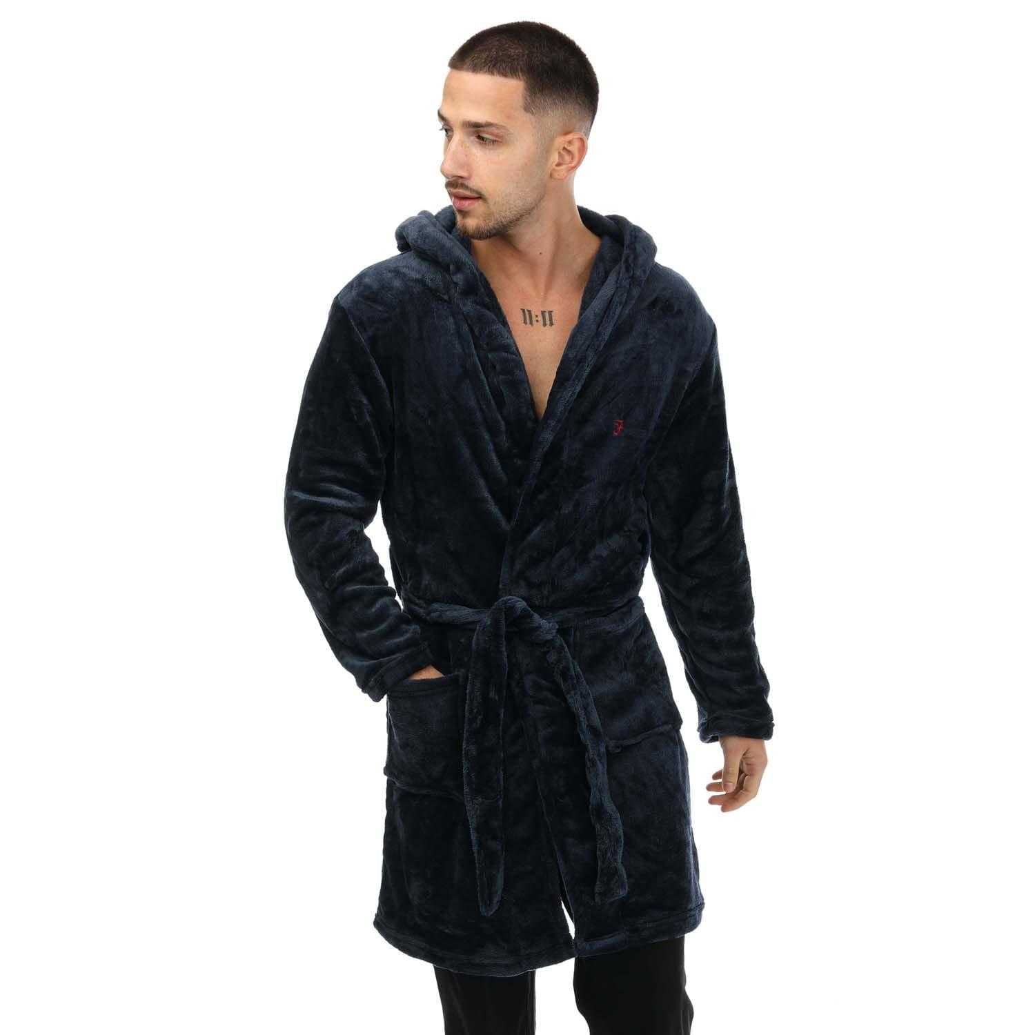 Navy - Pack Shot - Farah Mens Frazier Dressing Gown