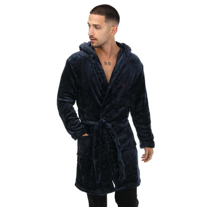 Navy - Pack Shot - Farah Mens Frazier Dressing Gown