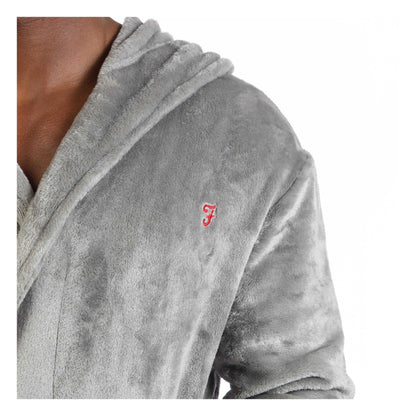 Grey - Side - Farah Mens Frazier Long-Sleeved Dressing Gown
