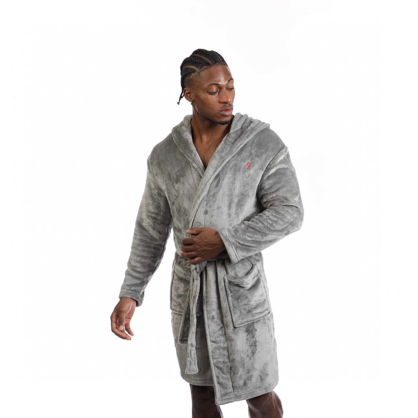 Grey - Front - Farah Mens Frazier Long-Sleeved Dressing Gown