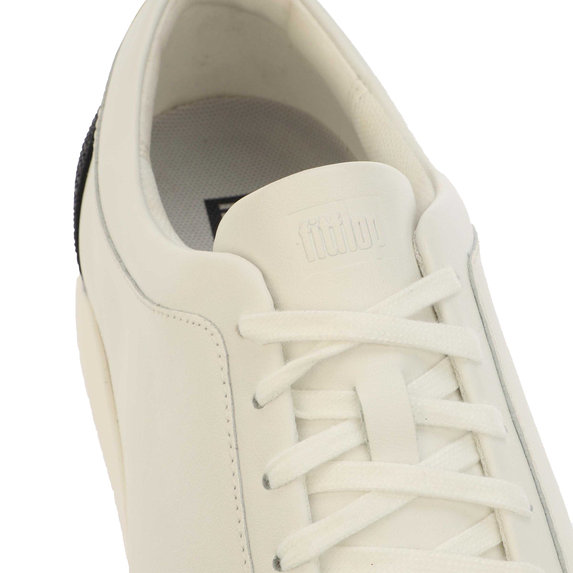 White-Black - Lifestyle - Fit Flop Womens-Ladies Rally Crystal Leather Trainers