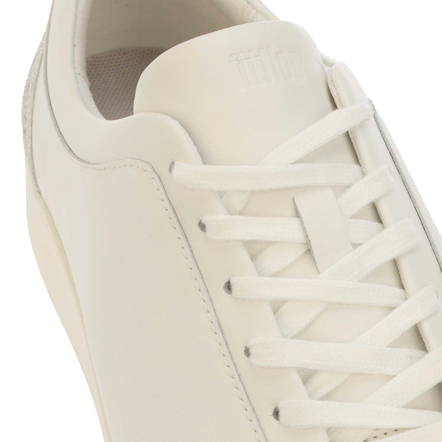 White-Silver - Lifestyle - Fit Flop Womens-Ladies Rally Crystal Leather Trainers