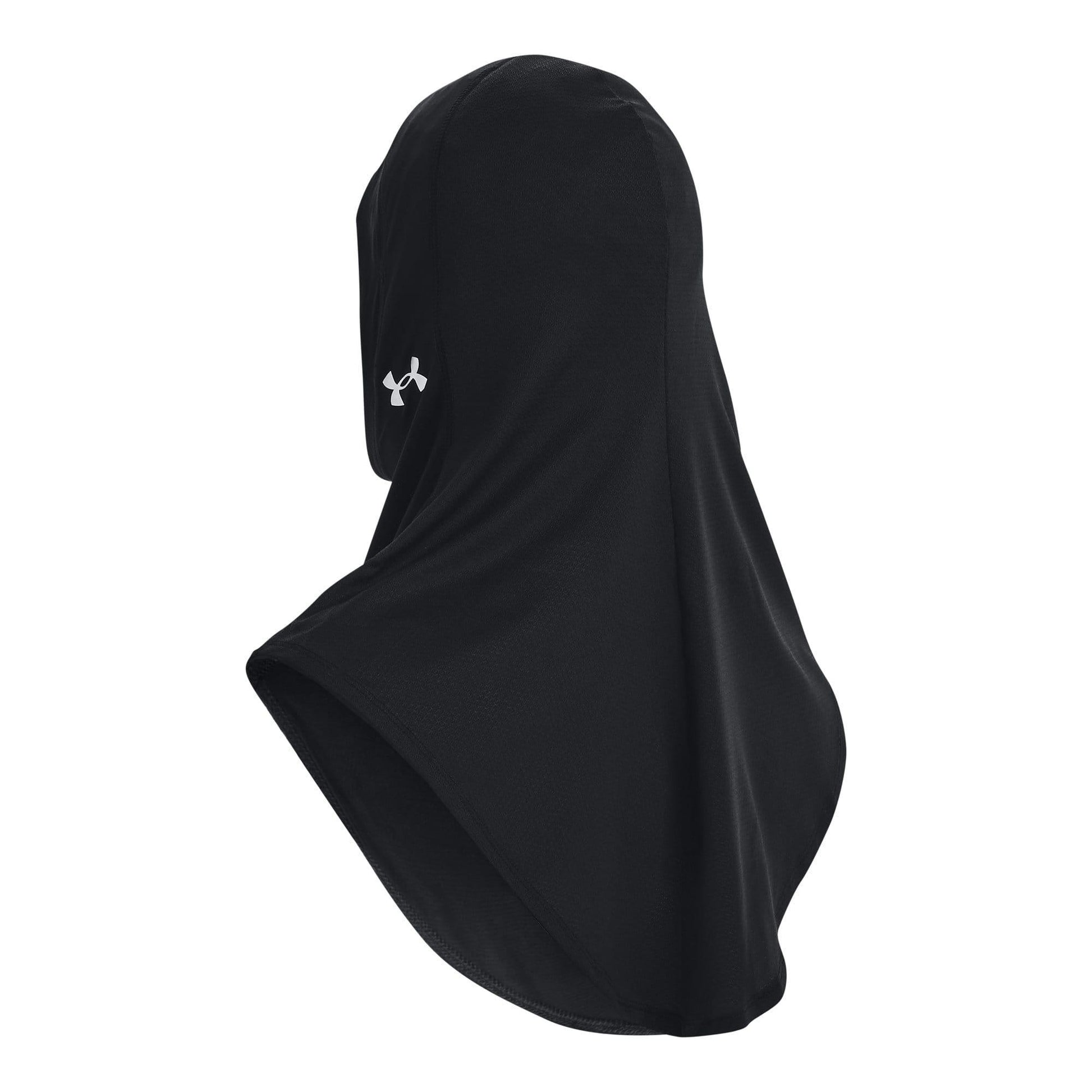 Black - Back - Under Armour Womens-Ladies Extended Sport Hijab