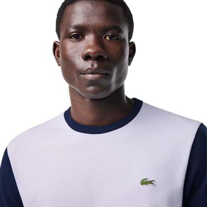 Blue - Lifestyle - Lacoste Mens Colour Block Jersey Regular T-Shirt
