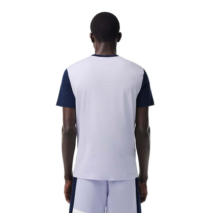 Blue - Back - Lacoste Mens Colour Block Jersey Regular T-Shirt
