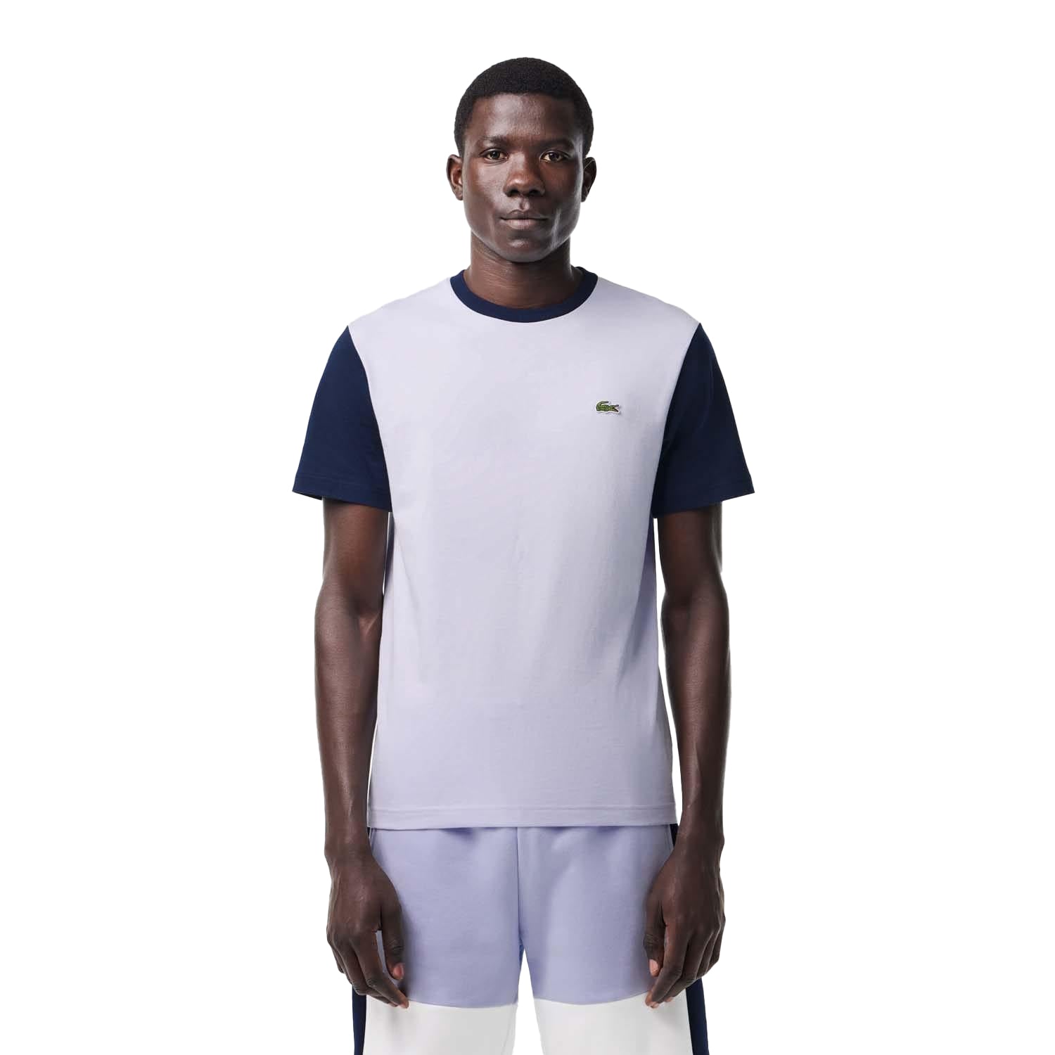 Blue - Pack Shot - Lacoste Mens Colour Block Jersey Regular T-Shirt