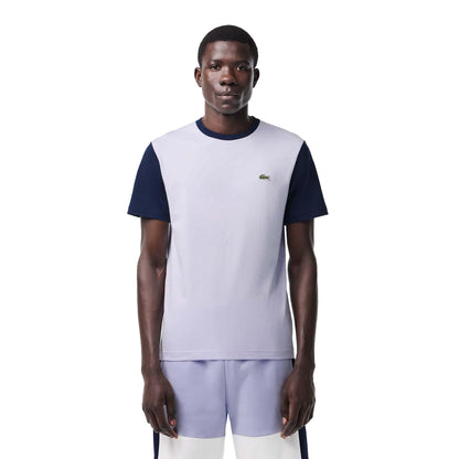 Blue - Pack Shot - Lacoste Mens Colour Block Jersey Regular T-Shirt