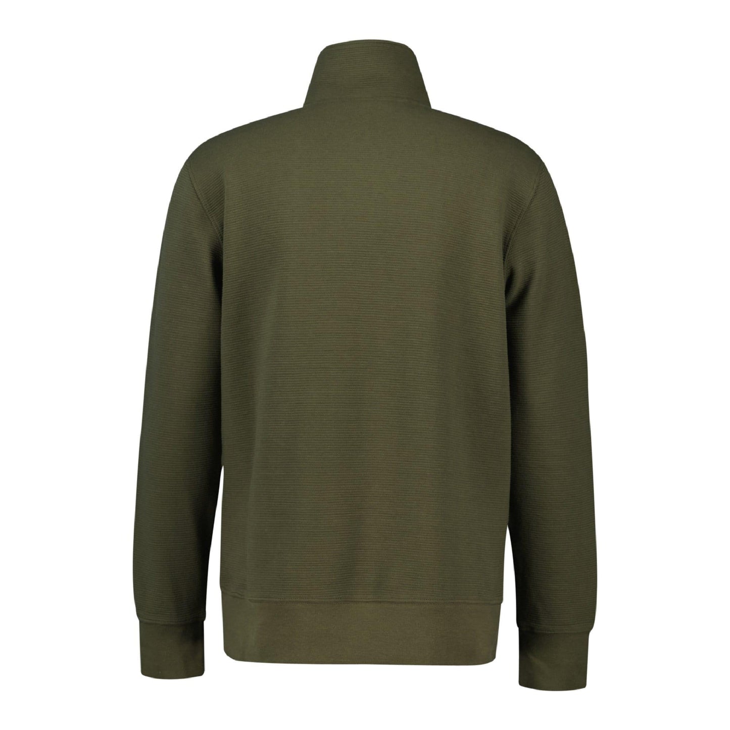 Green - Back - Gant Mens Textured Half Zip Sweatshirt