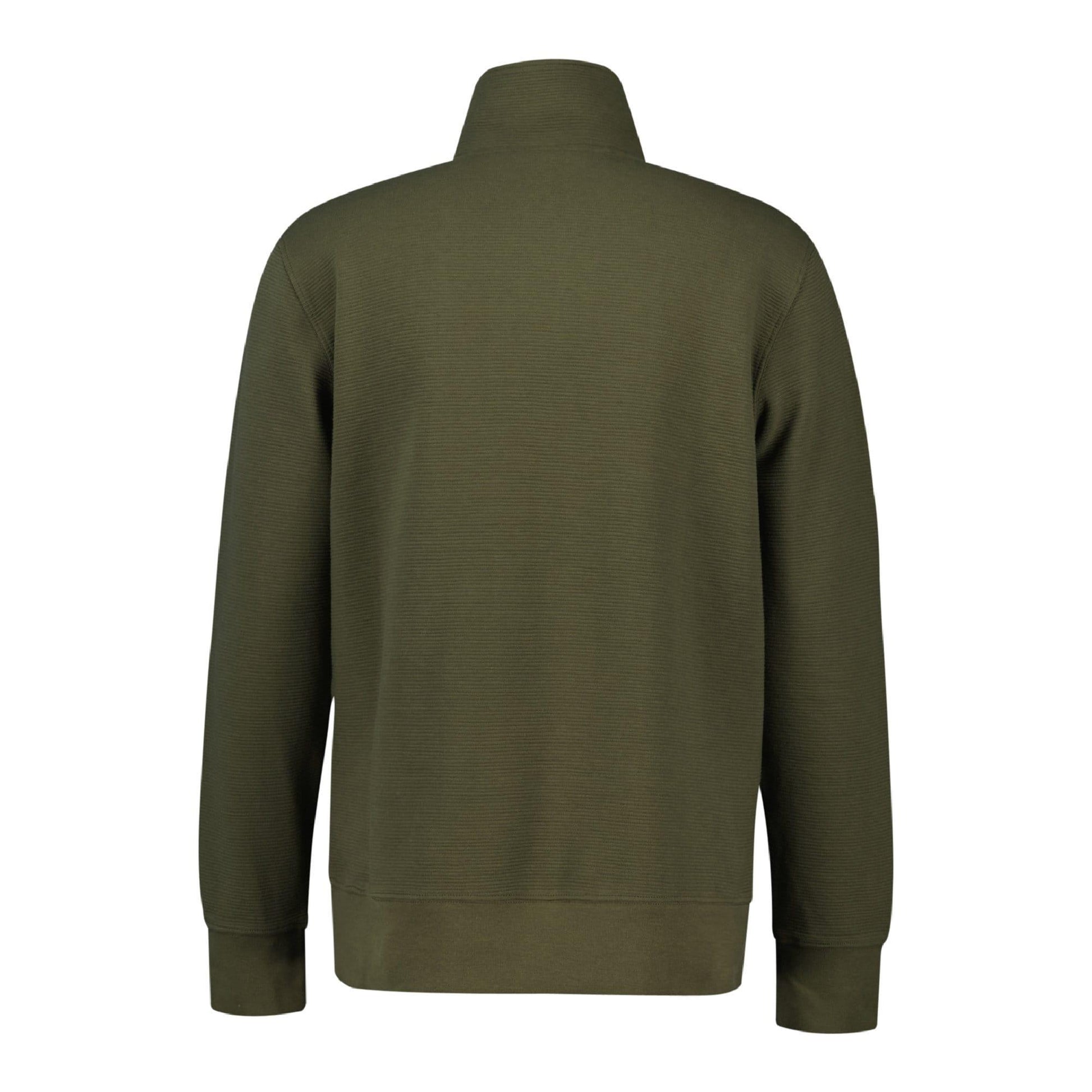 Green - Back - Gant Mens Textured Half Zip Sweatshirt