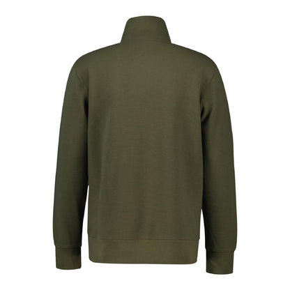 Green - Back - Gant Mens Textured Half Zip Sweatshirt
