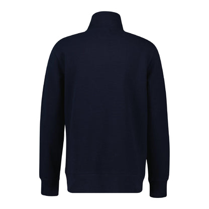 Blue - Back - Gant Mens Textured Half Zip Sweatshirt