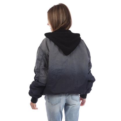 Black - Back - Diesel Womens-Ladies J-Common Bomber Jacket