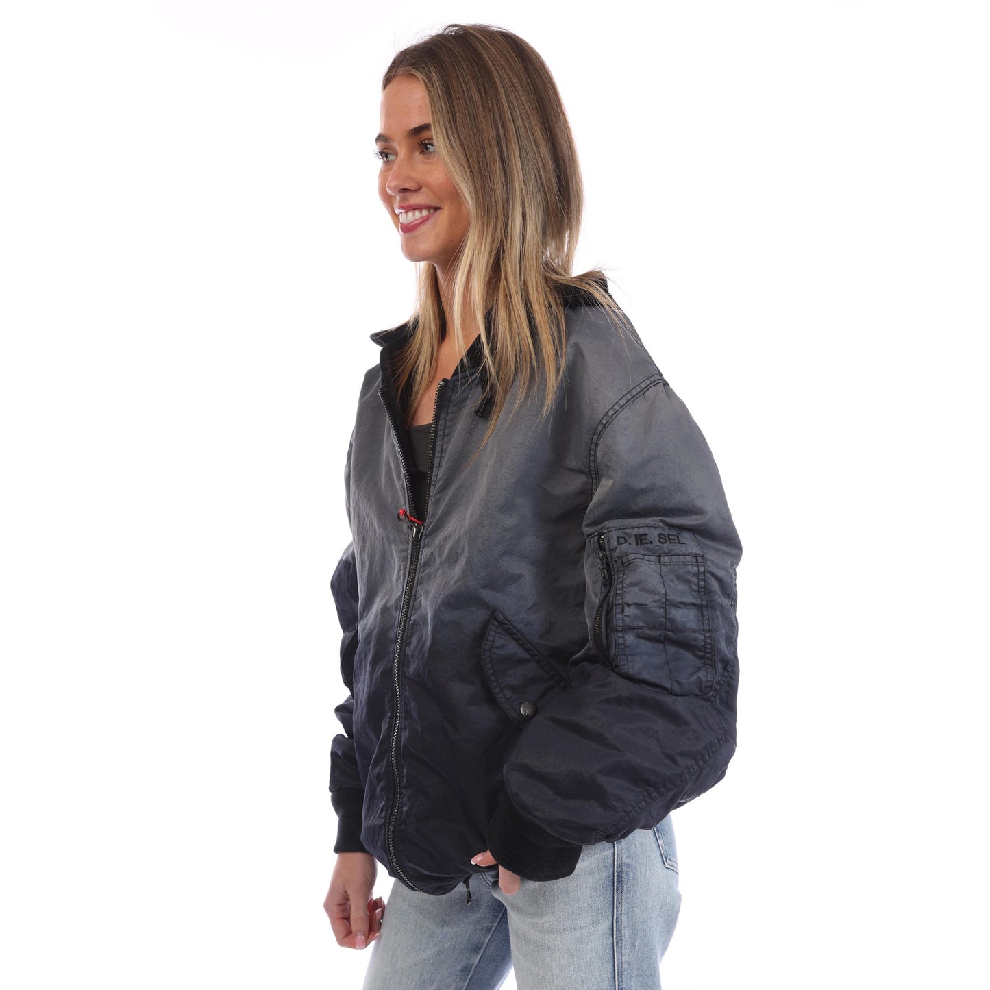 Black - Lifestyle - Diesel Womens-Ladies J-Common Bomber Jacket