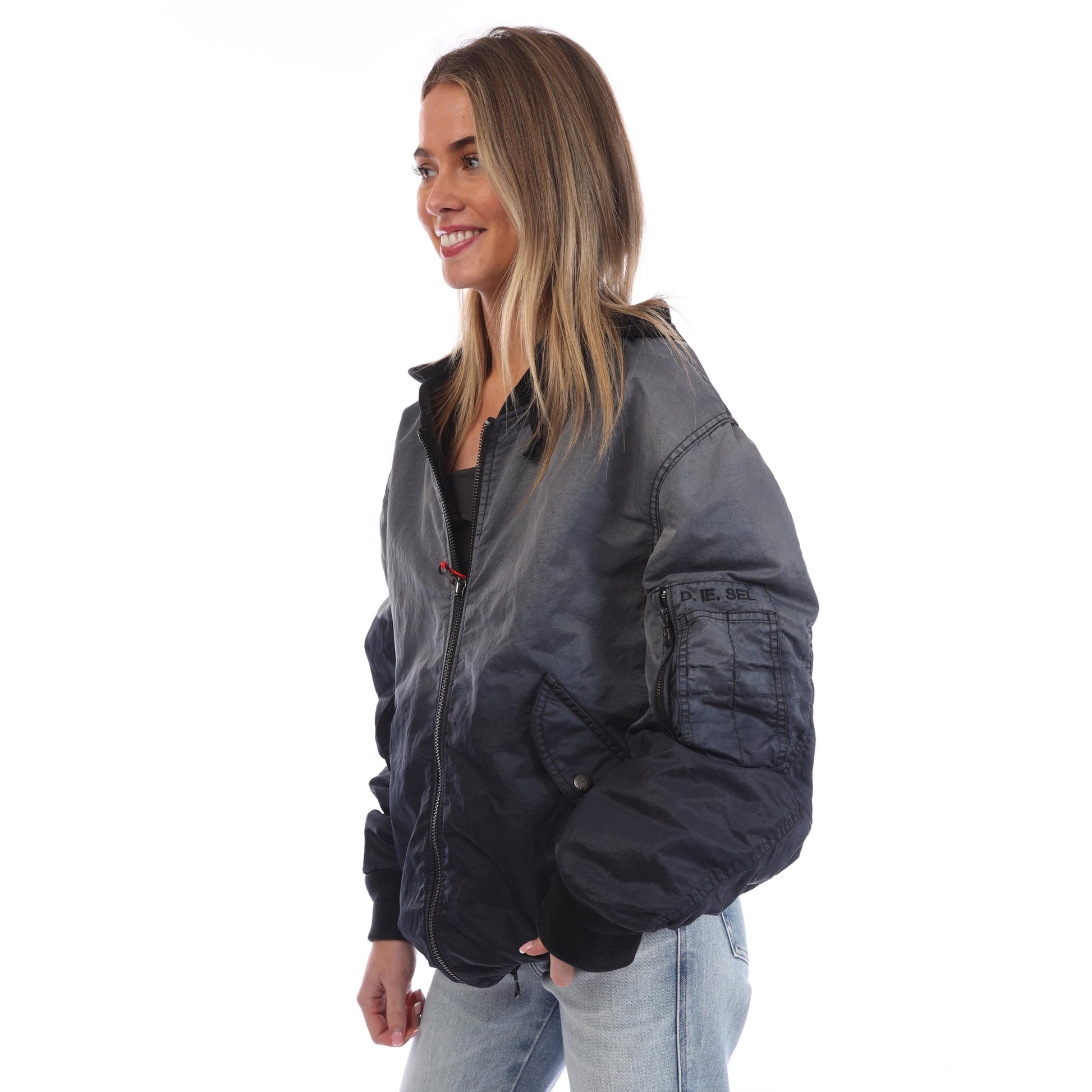 Black - Lifestyle - Diesel Womens-Ladies J-Common Bomber Jacket